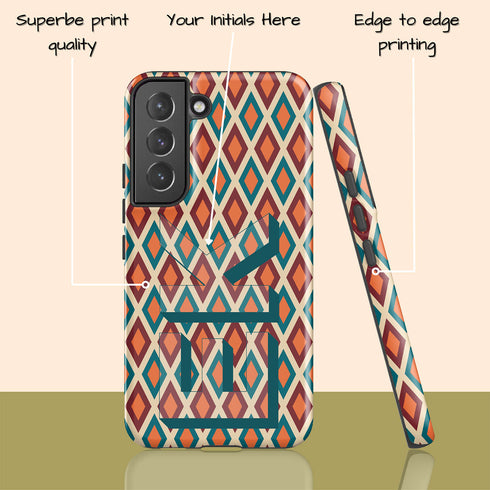 Retro Custom 3D Initials Galaxy Case